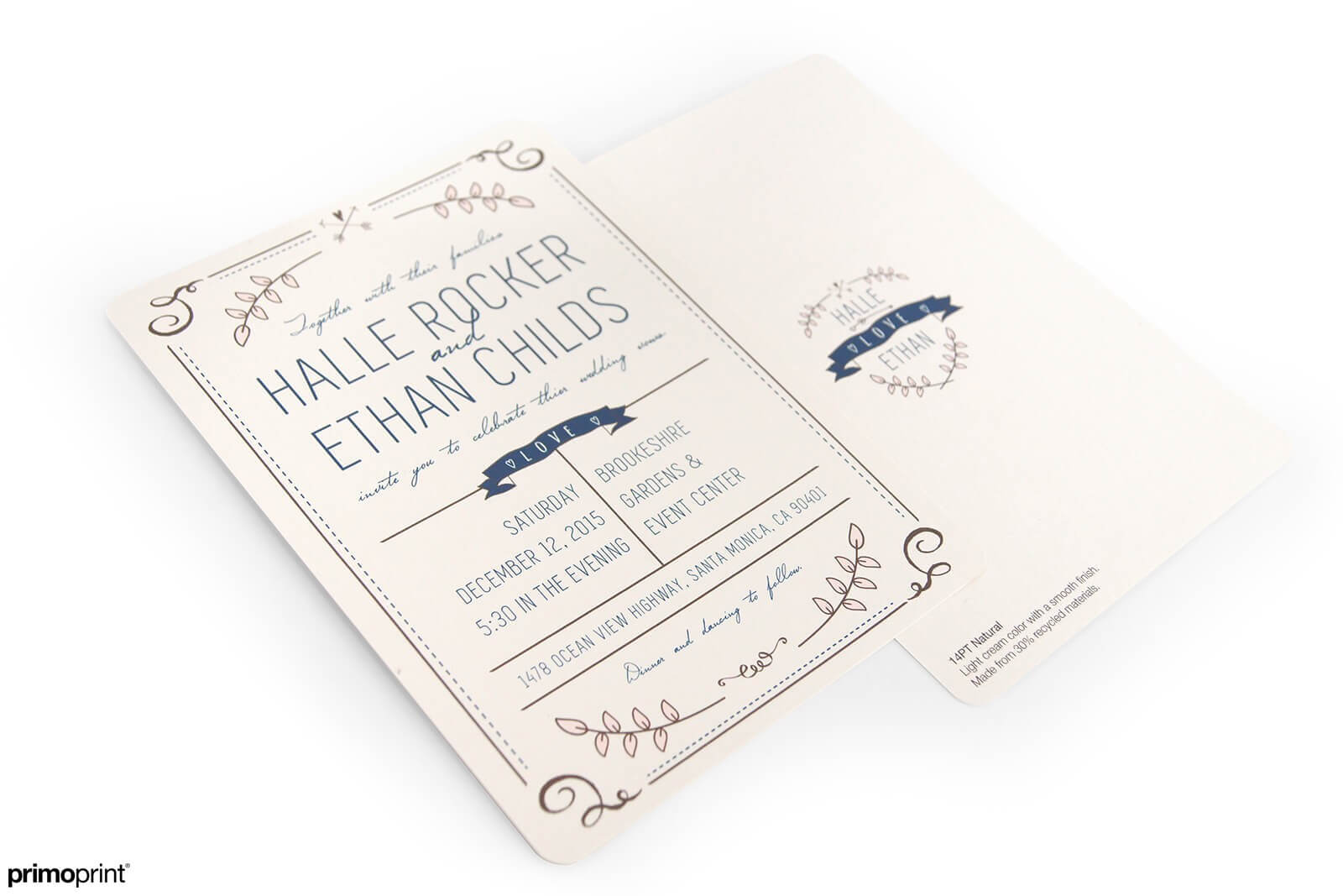 14PT Natural Invitations and Announcements