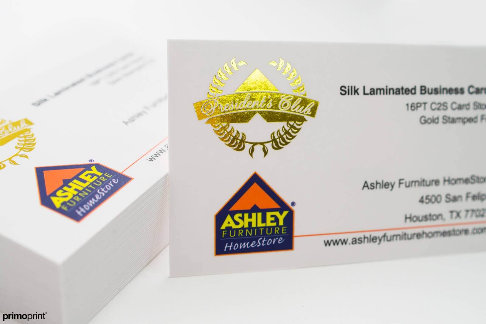 19pt Silk Business Card with Gold Stamped Foil