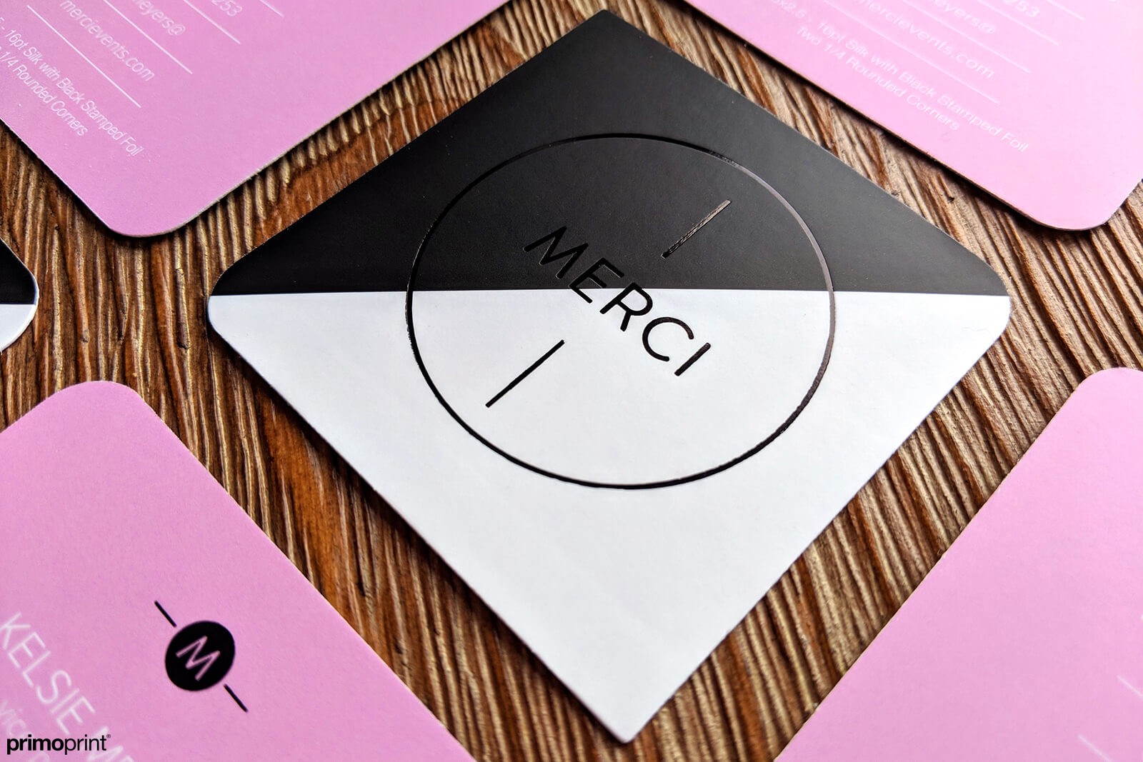 19pt Silk Business Card with Black Stamped Foil