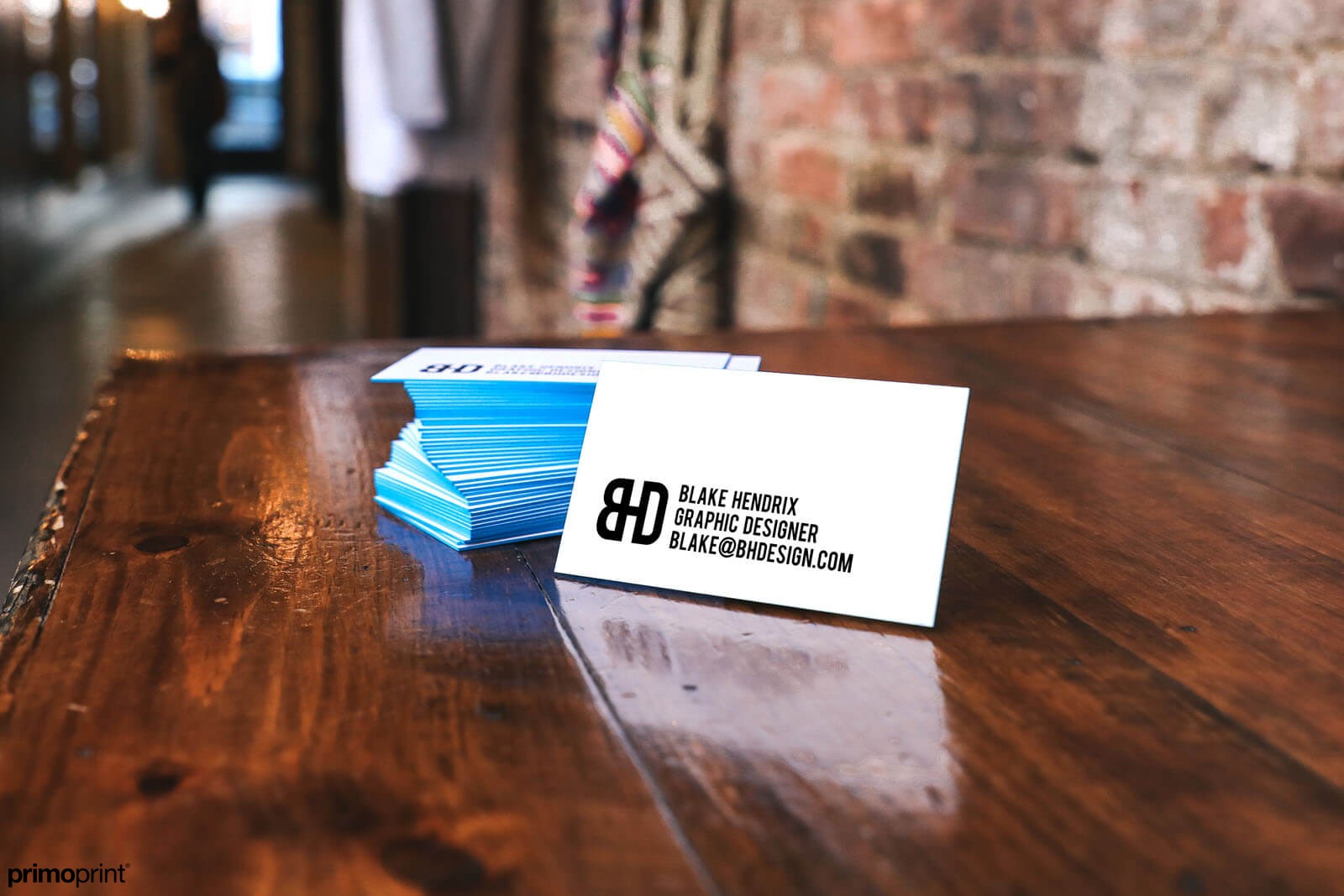 32pt Business Card with Blue Painted Edges