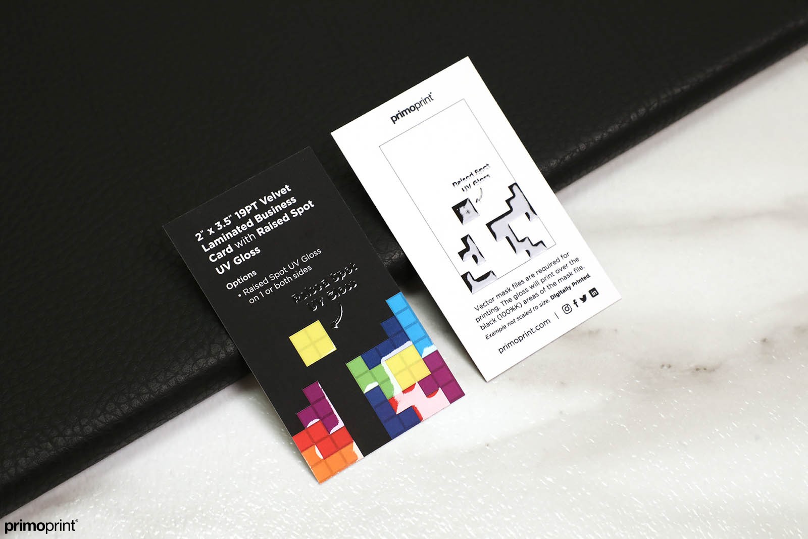 19pt Velvet Business Card with Raised Spot UV