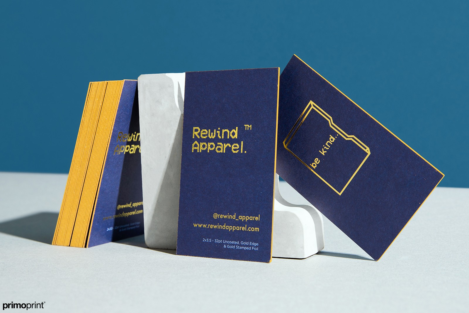 32pt Business Card with Gold Edge & Gold Stamped Foil 