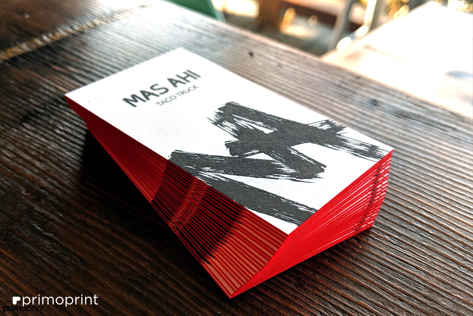 32pt Red Painted Edge Business Card 