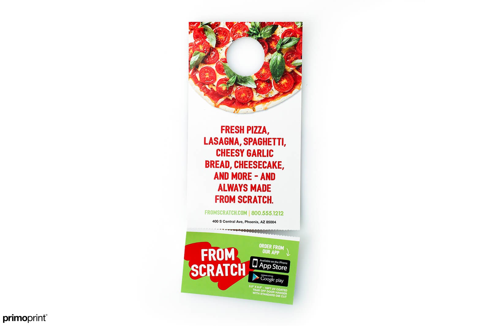 Glossy UV Door Hanger with Tear-Off 