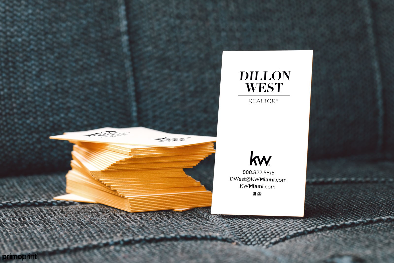 32pt Business Cards with Gold Painted Edge 