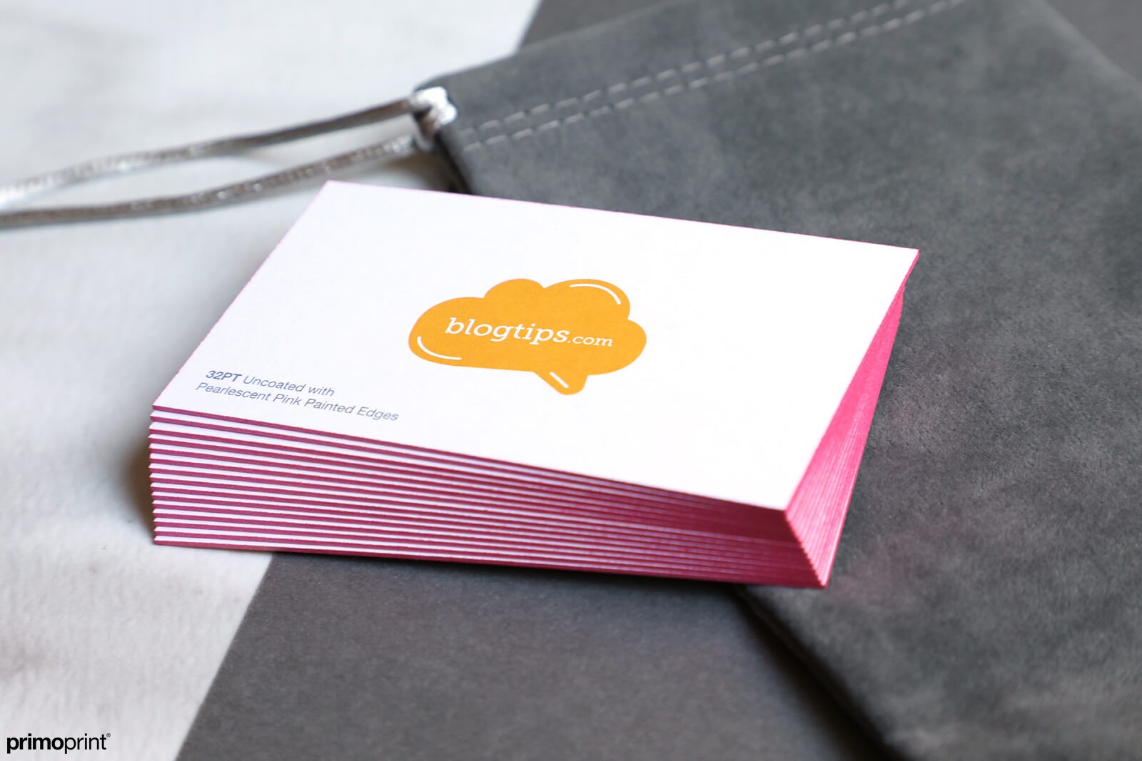 32pt Pink Painted Edge Business Card