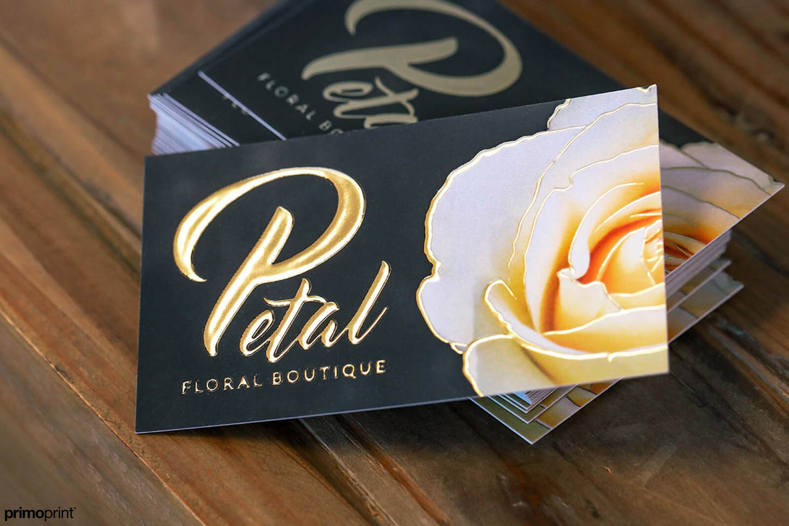 19pt Velvet Business Cards with Raised Gold Foil