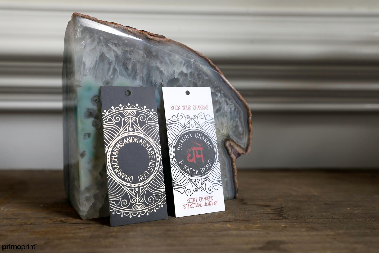 Silk Hang Tag with Red Stamped Foil