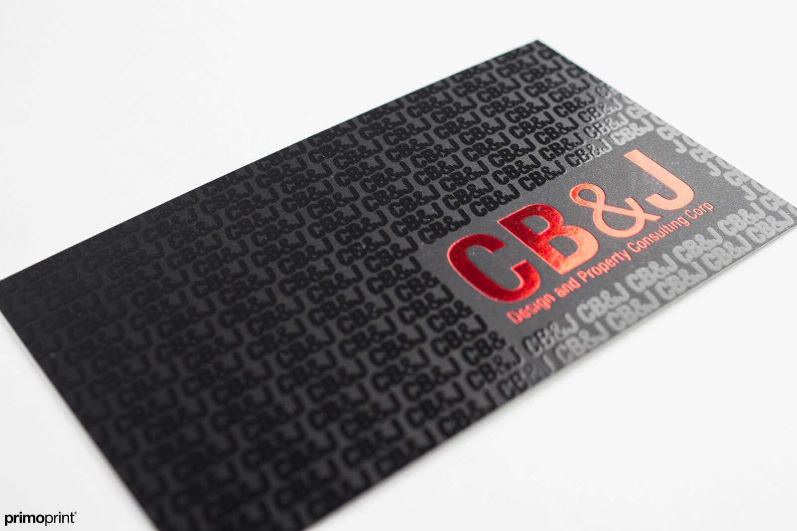 19pt Silk Business Card with Red Stamped Foil & Spot UV