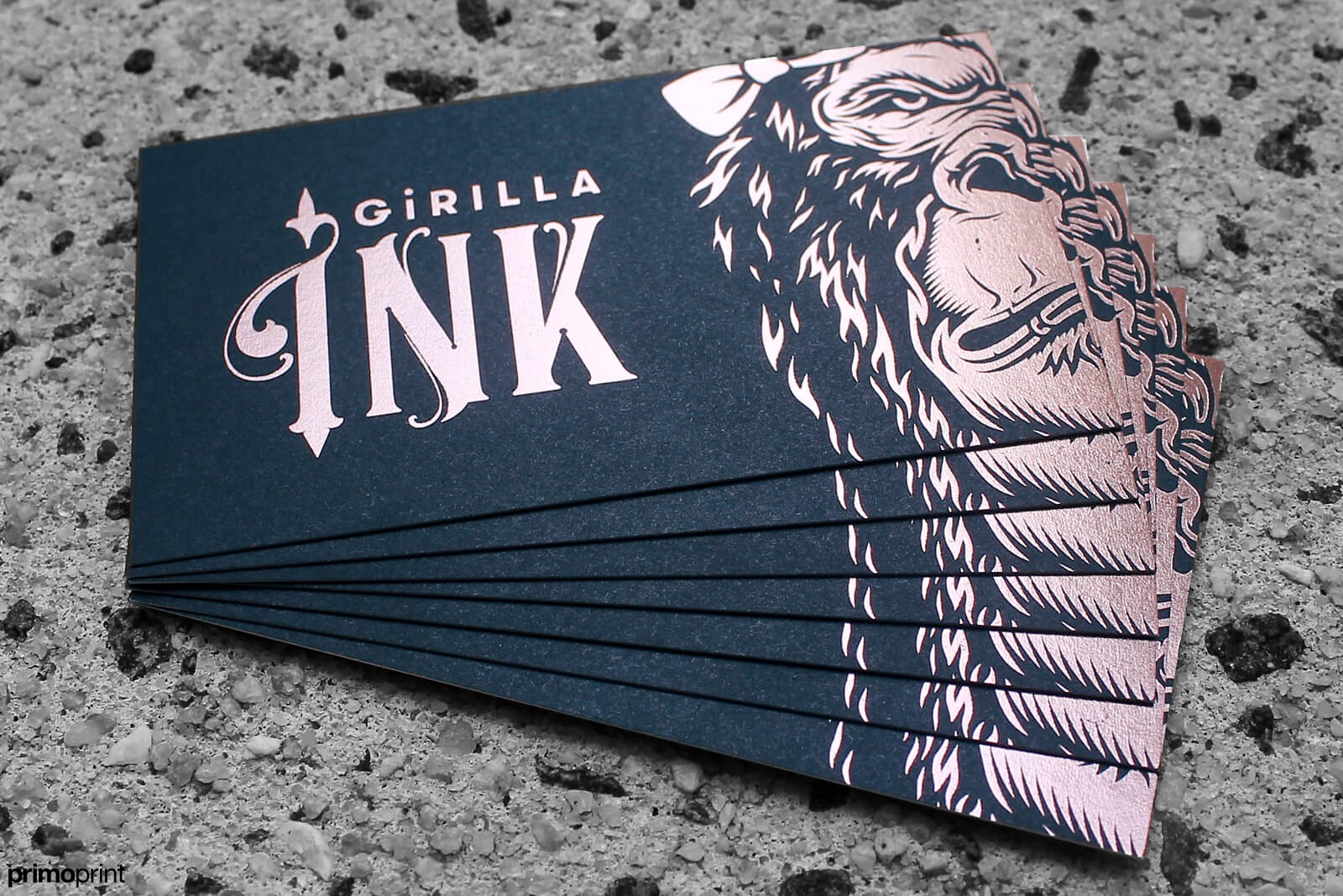 14pt Uncoated Business Card with Rose Gold Stamped Foil