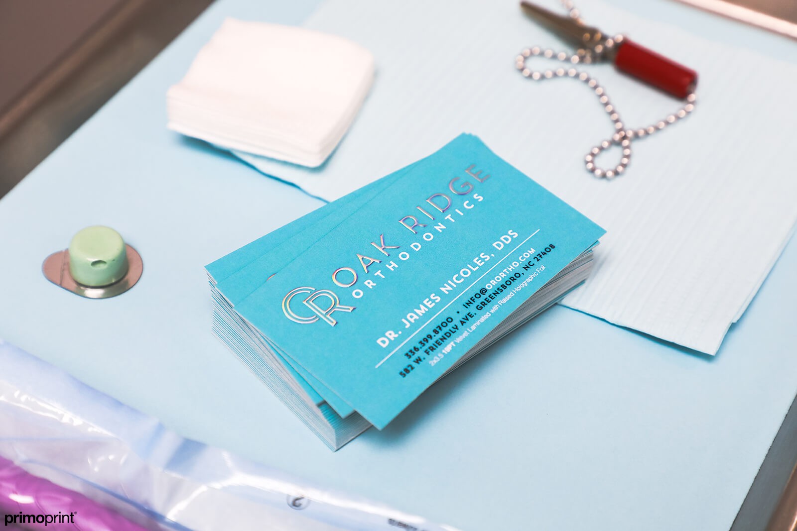 19pt Velvet Business Cards with Silver Raised Foil