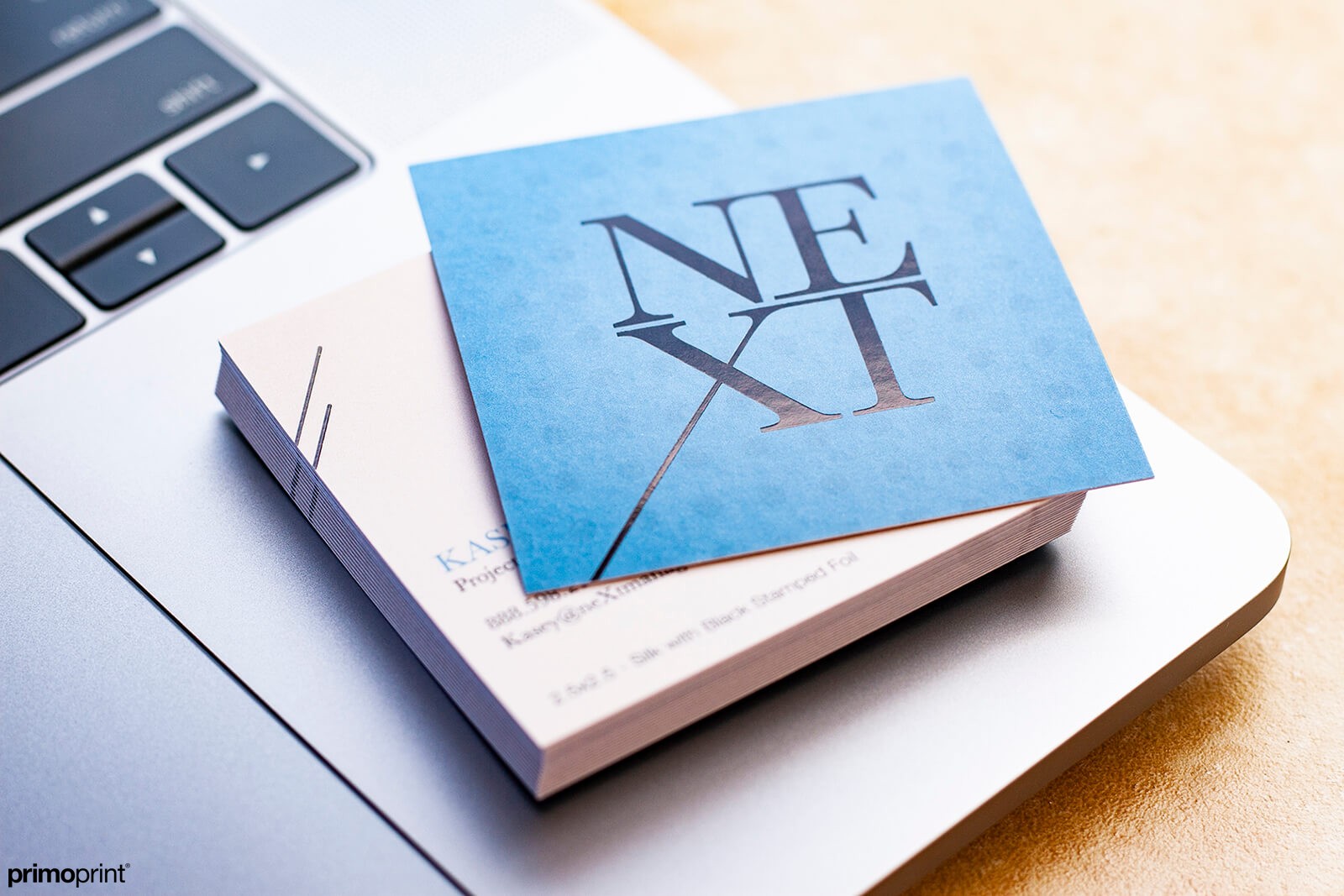 19pt Silk Business Card with Black Stamped Foil